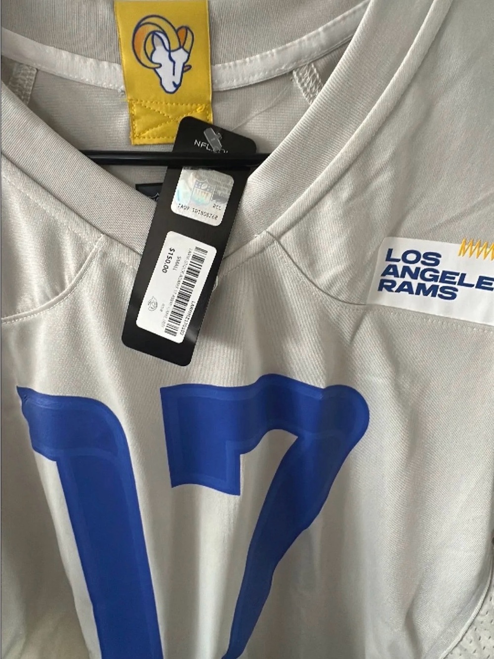 NFL White and Black Jersey Collar with NFL, NFL Players and Nike Logos